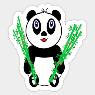 Panda with bamboo Sticker